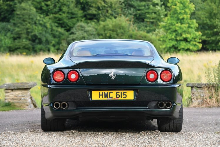 ferrari, 575 m, Maranello, F1, Uk spec, Cars, Coupe, Green, 2002 HD Wallpaper Desktop Background