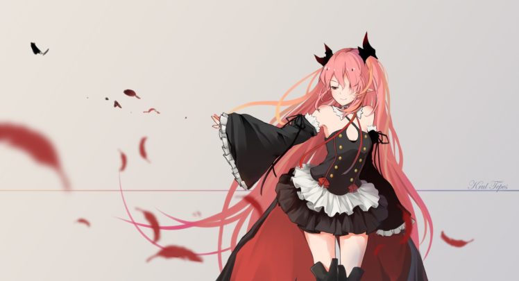 owari, No, Seraph, Series, Anime, Character, Vampire, Girl, Dress, Pink, Hai HD Wallpaper Desktop Background
