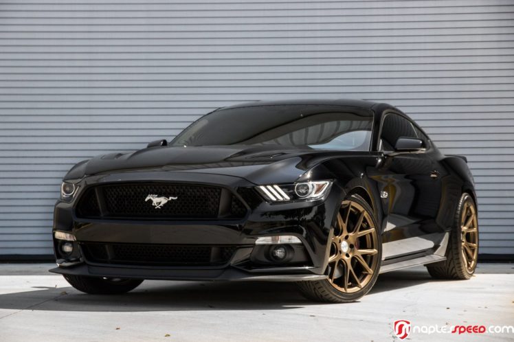 ford, Mustang, 2016, Black, Cars, Vossen, Wheel HD Wallpaper Desktop Background
