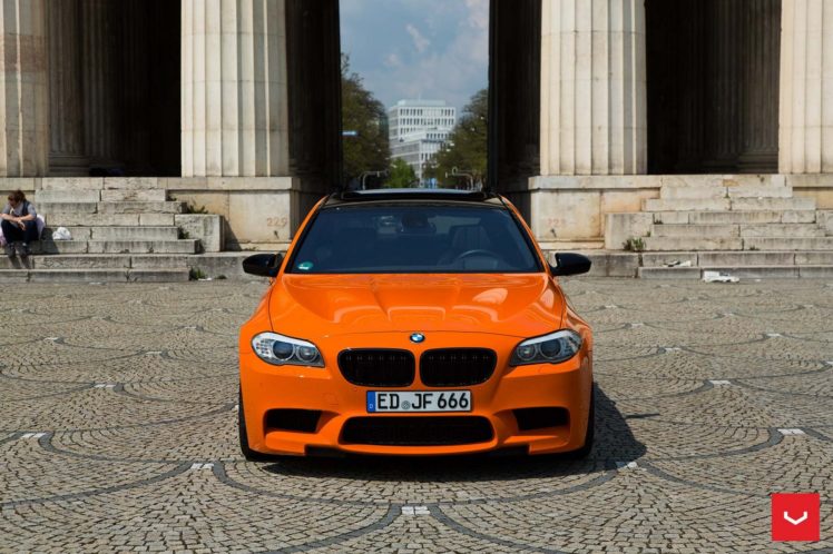 bmw, M5, F10, Sedan, Orange, Cars, Vossen, Wheel HD Wallpaper Desktop Background