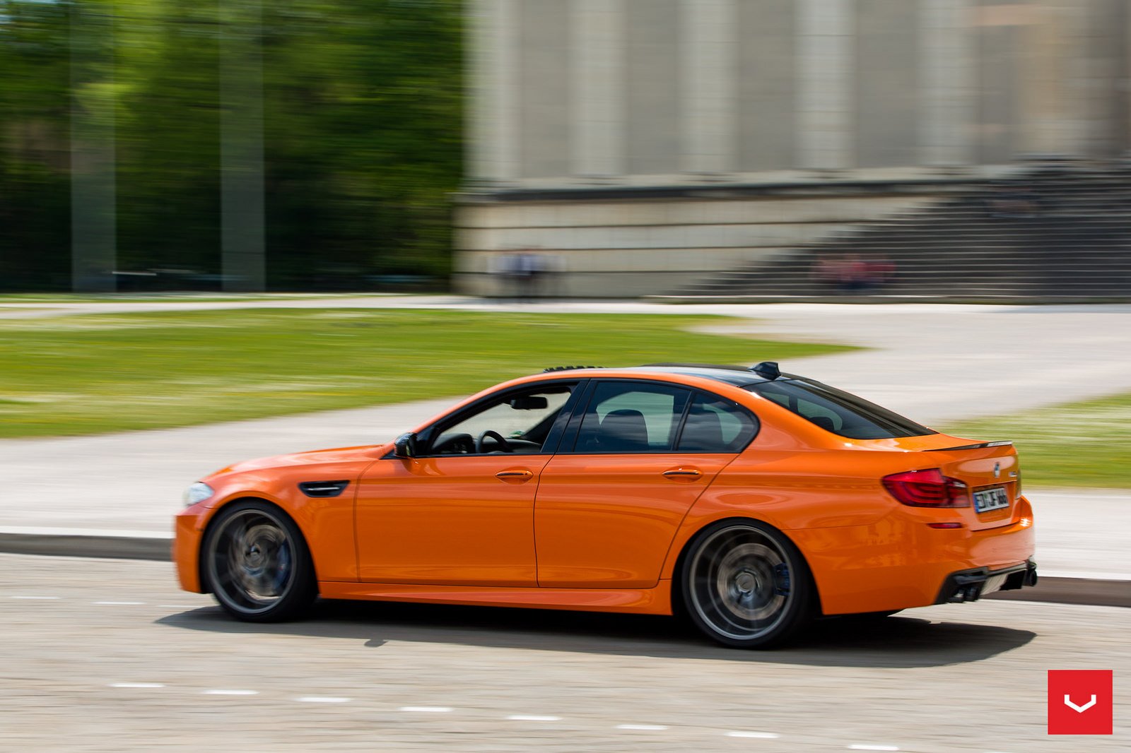 bmw, M5, F10, Sedan, Orange, Cars, Vossen, Wheel Wallpaper