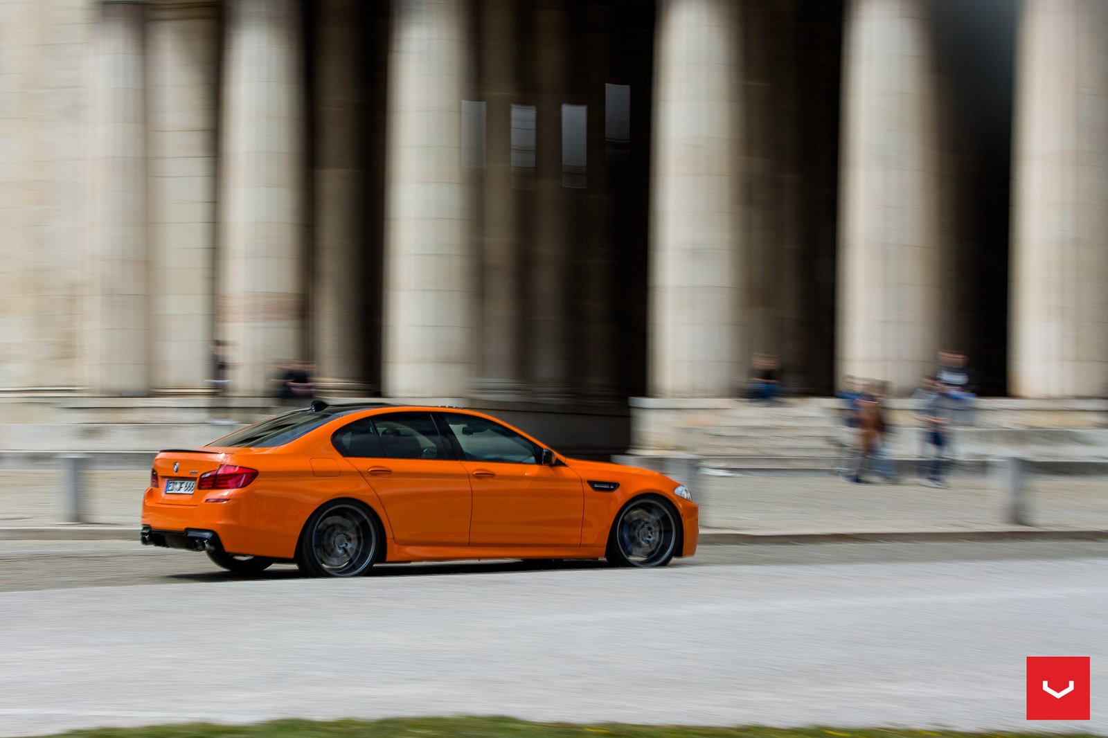 bmw, M5, F10, Sedan, Orange, Cars, Vossen, Wheel Wallpaper