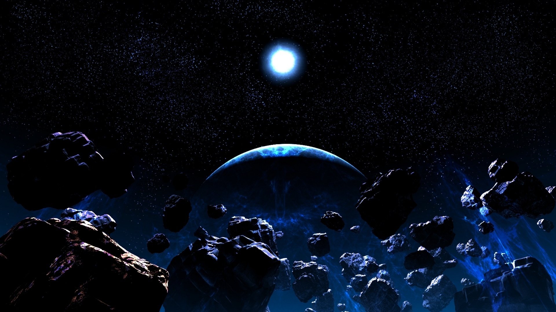 sun, Planet, Stars, Art, Space Wallpaper