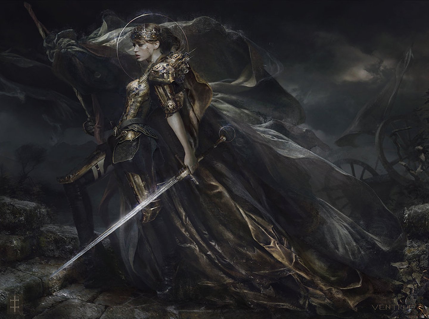 fantasy, Girl, Woman, Sword, Magic, Dress, Warrior Wallpapers HD / Desktop and Mobile Backgrounds