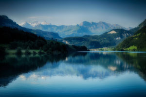 mountain, Forest, Lake, Landscape, Reflection