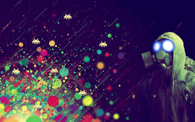 spots, Mask, Abstract, Colors, People, Space, Invaders, Games, Dark, Abstract HD Wallpaper Desktop Background