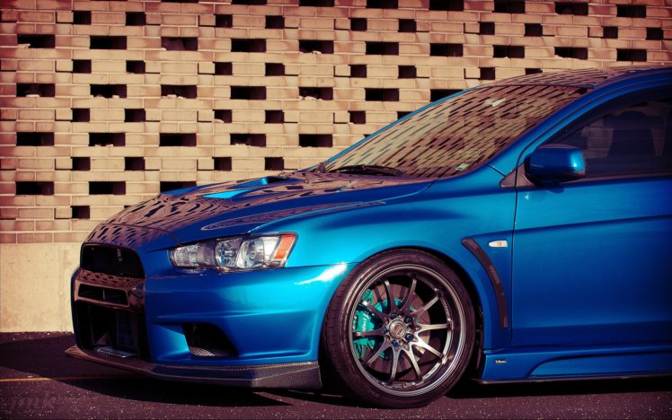 blue, Cars, Lancer, Tuning, Mitsubishi, Lancer, Evolution HD Wallpaper Desktop Background