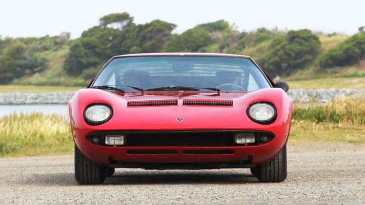 1968, Lamborghini, Miura, P400, Cars, Classic, Red HD Wallpaper Desktop Background