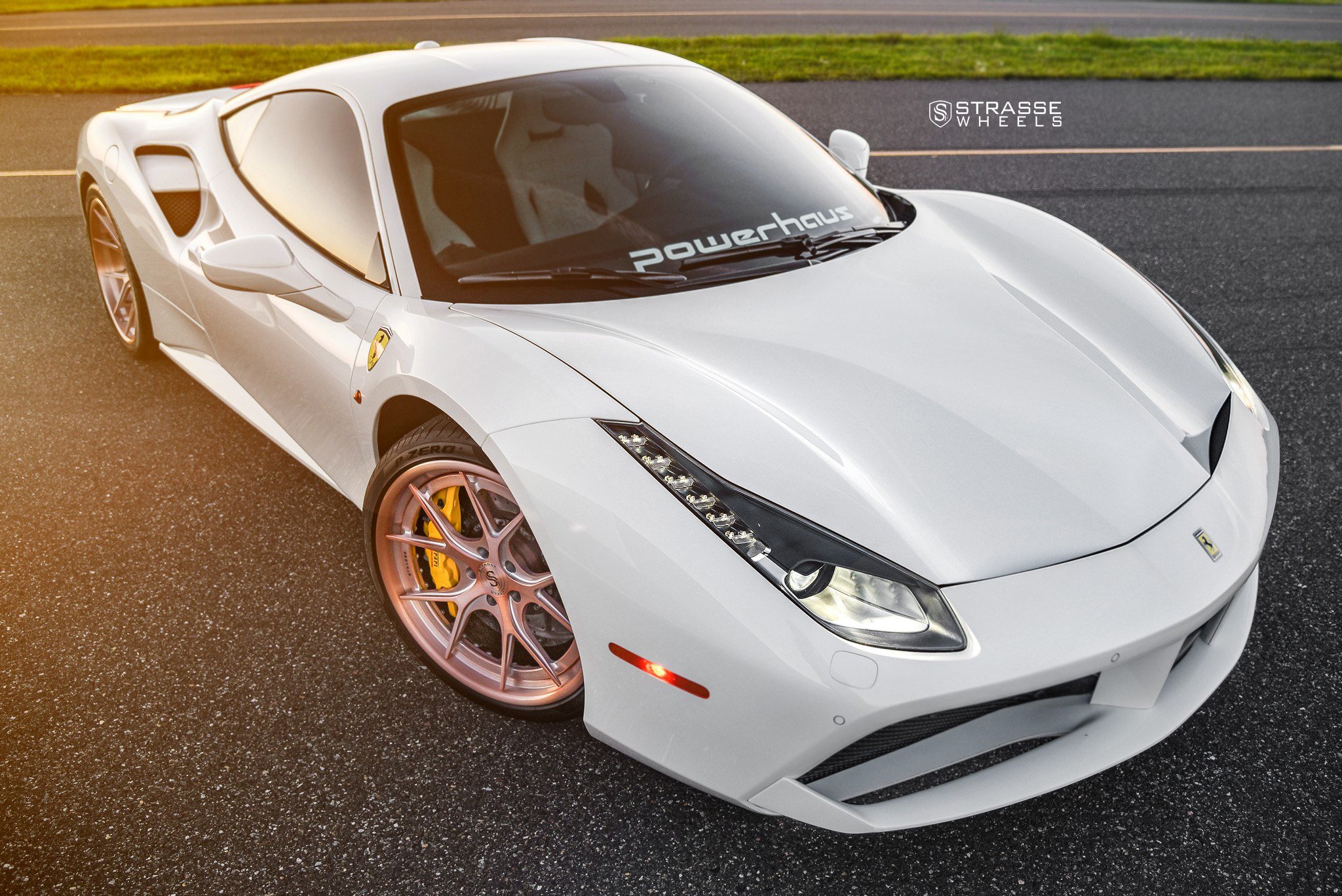 strasse, Wheels, Ferrari, 488, Gtb, Cars, White Wallpaper