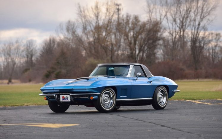 1967, Chevrolet, Corvette,  c2 , Convertible, Marina, Blue, Cars, Classic HD Wallpaper Desktop Background