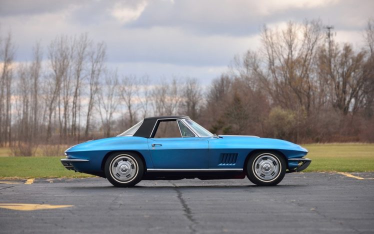 1967, Chevrolet, Corvette,  c2 , Convertible, Marina, Blue, Cars, Classic HD Wallpaper Desktop Background
