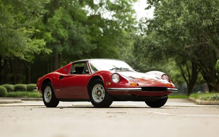 1972, Ferrari, Dino, 246, Gts, Cars, Red, Classic HD Wallpaper Desktop Background