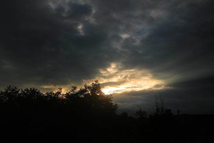 sky, Clouds, Sunset, Trees HD Wallpaper Desktop Background