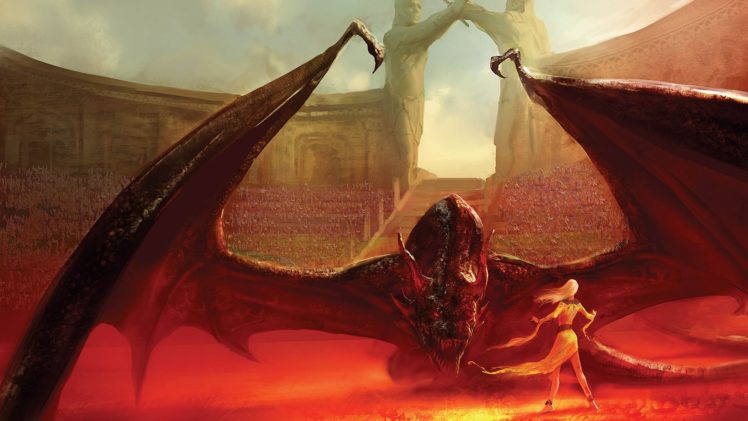 art, Statue, Girl, Dragon, Marc, Simonetti, Stadium HD Wallpaper Desktop Background