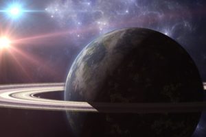 two, Stars, Art, Rings, Space, Stars, Giant, Planet