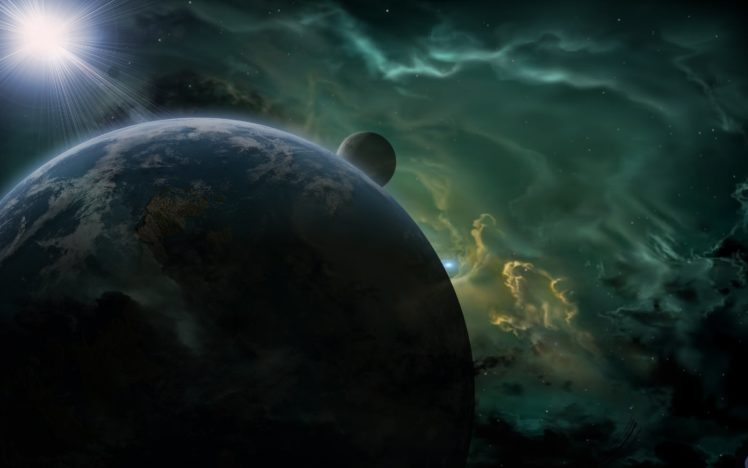 star, Nebula, Space, Moon, Planet, Art HD Wallpaper Desktop Background