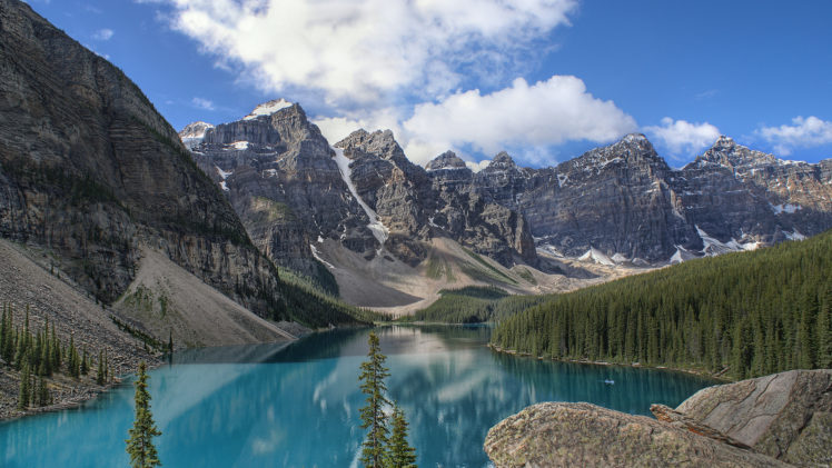 mountain, Lake, Forest, Trees, Landscape HD Wallpaper Desktop Background