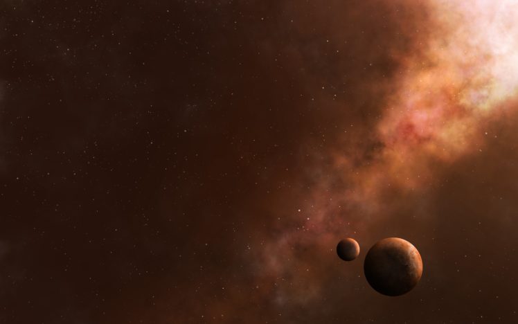 space, Nebula, Moon, Planets, Stars, Art HD Wallpaper Desktop Background