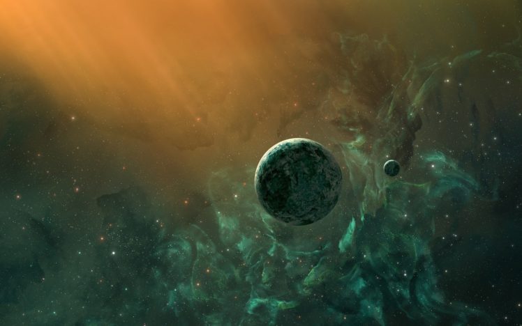 satellite, Nebula, Art, Stars, Planet HD Wallpaper Desktop Background