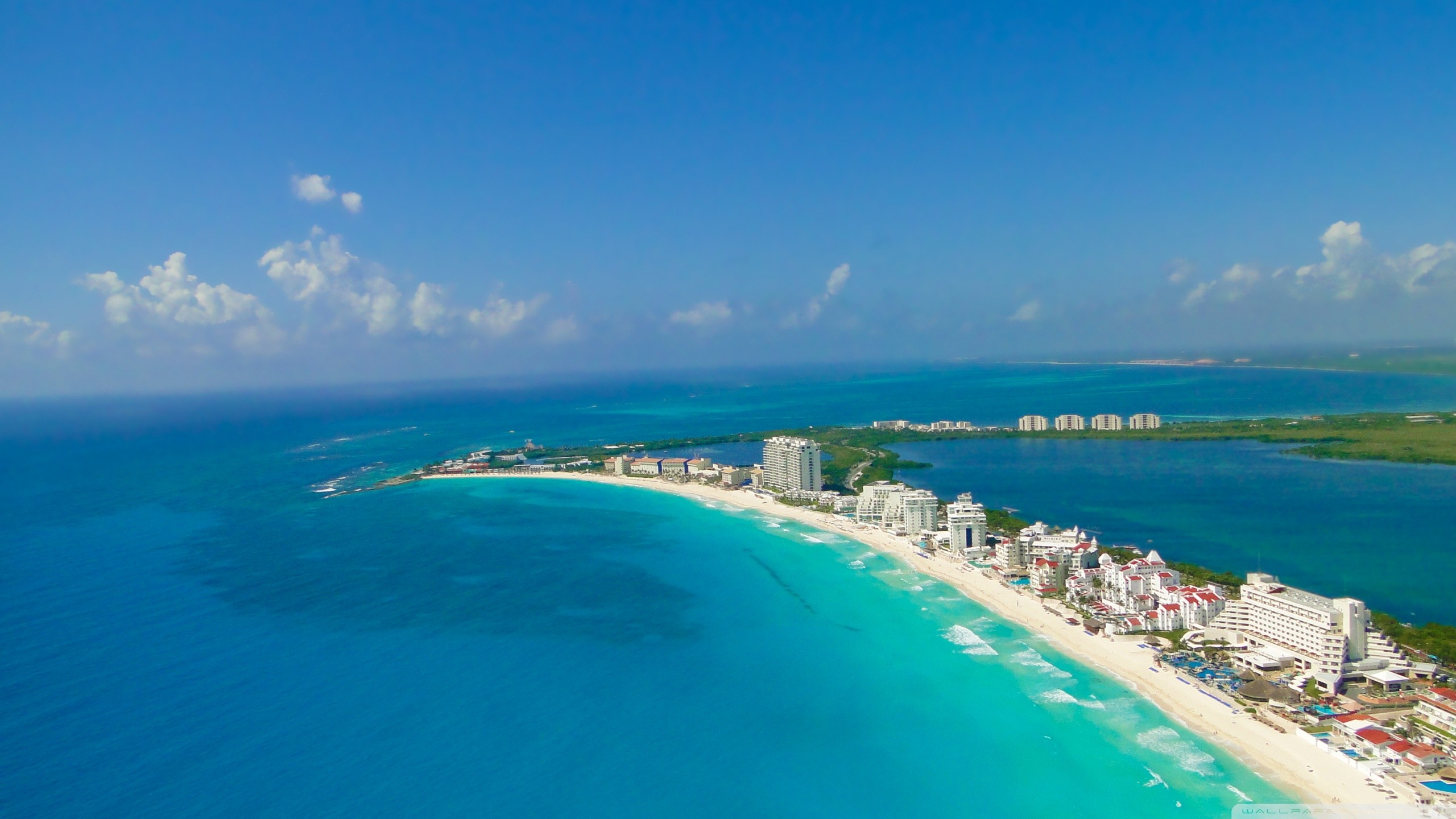 blue, Nature, Cityscapes, Buildings, Seascapes, Cancun Wallpaper