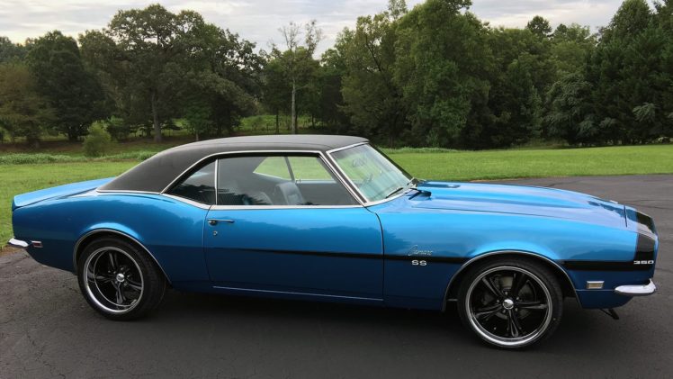 1968, Chevrolet, Camaro, Ss, Cars, Blue HD Wallpaper Desktop Background