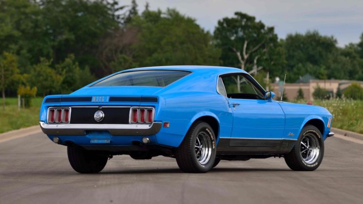 1970, Ford, Mustang, Mach, 1, Fastback, Cars, Blue HD Wallpaper Desktop Background