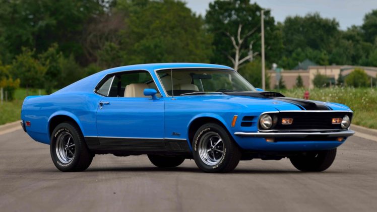 1970, Ford, Mustang, Mach, 1, Fastback, Cars, Blue HD Wallpaper Desktop Background