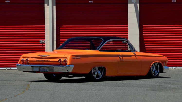 1962, Chevrolet, Bel, Air, Cars, Orange, Modified HD Wallpaper Desktop Background