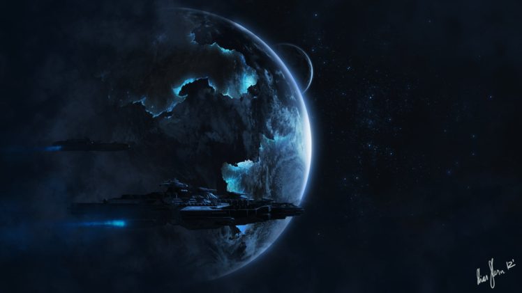 star, Space, Planet, Space, Ships, Art HD Wallpaper Desktop Background