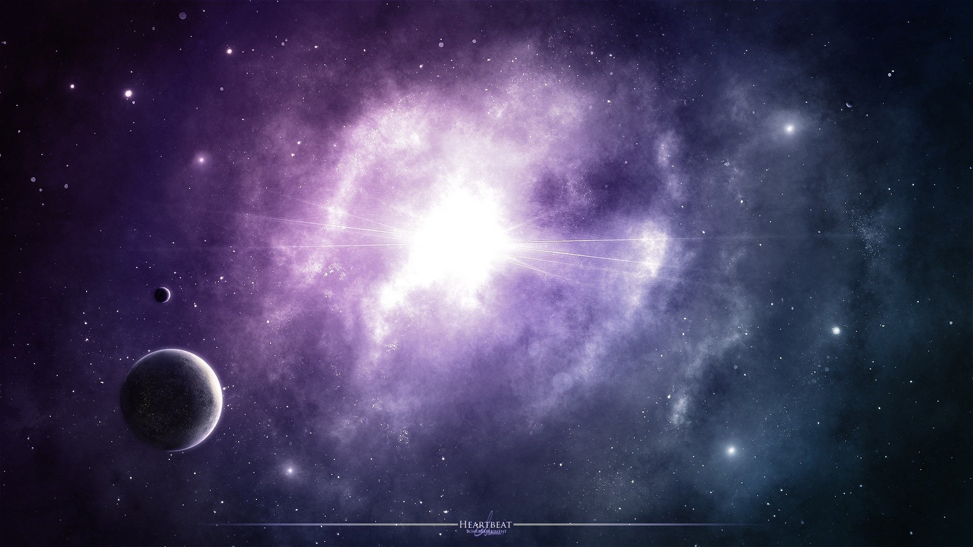 purple, Stars, Glow, Space, Nebula Wallpaper