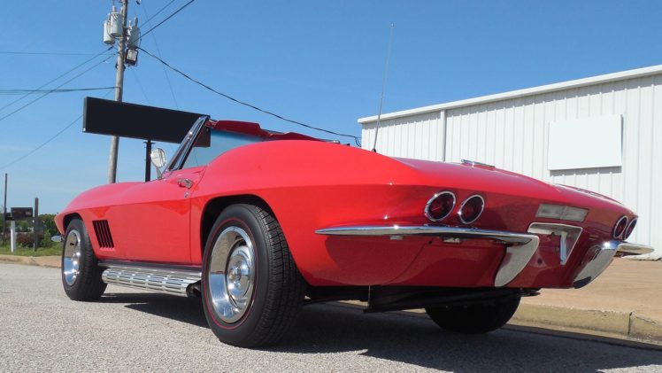 1967, Chevrolet, Corvette, Convertible,  c2 , Cars, Red HD Wallpaper Desktop Background