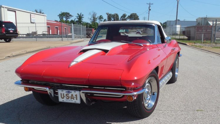 1967, Chevrolet, Corvette, Convertible,  c2 , Cars, Red HD Wallpaper Desktop Background