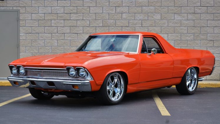 1968, Chevrolet, El, Camino, Ss, Pro, Touring, Pickup, Cars, Orange HD Wallpaper Desktop Background