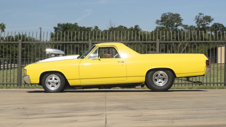 1972, Chevrolet, El, Camino, Pro, Street, Pickup, Cars, Yellow HD Wallpaper Desktop Background
