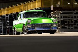 1956, Chevy, Bel, Air, Cars, Classic, Green, Modified
