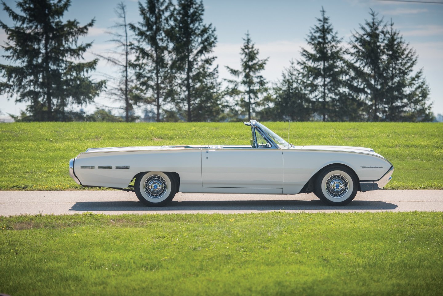1962, Ford, Thunderbird, Convertible, Cars, White, Classi Wallpaper