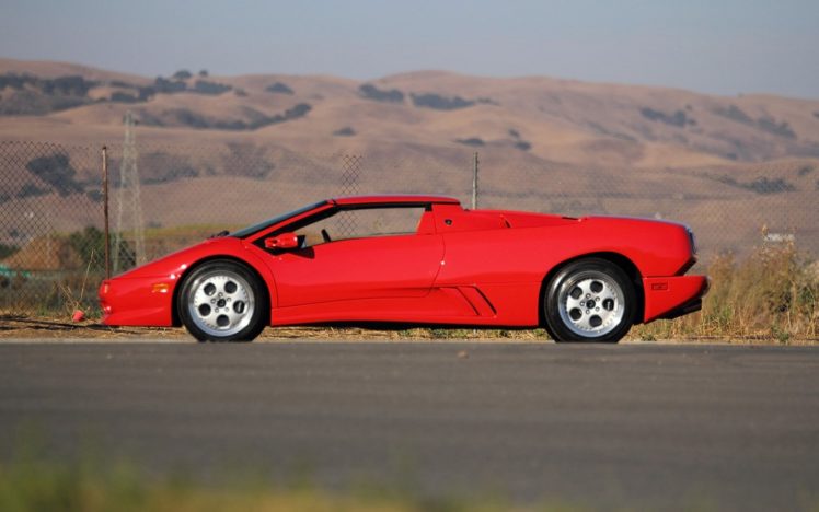 1997, Lamborghini, Diablo, Vt, Roadster, Smalto, Rosso, Cars, Supercars, Red HD Wallpaper Desktop Background