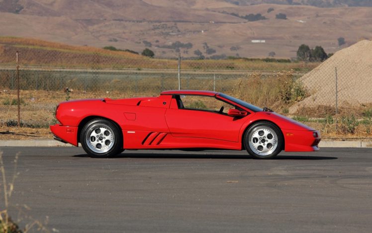 1997, Lamborghini, Diablo, Vt, Roadster, Smalto, Rosso, Cars, Supercars, Red HD Wallpaper Desktop Background