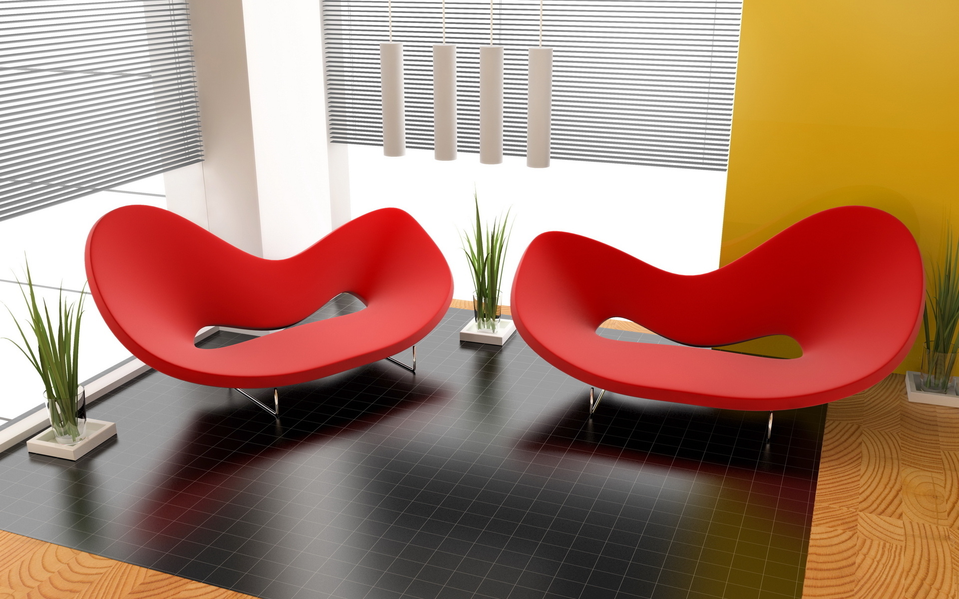 chairs, Lamps, Furniture, Interior, Design Wallpaper