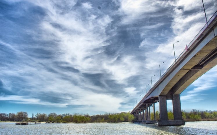 clouds, Sky, Rostov on don, River, Bridge, Don HD Wallpaper Desktop Background