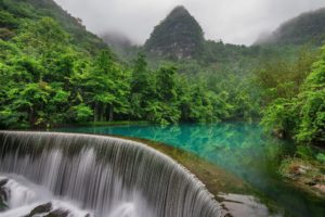 or, The, Mountains, Guizhou, Wood, China, River, Waterfall, Libo, County, China