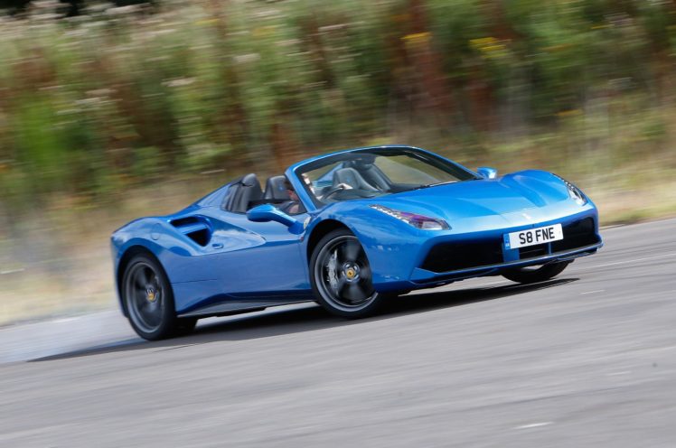 ferrari, 488, Spider, Uk spec, Cars, Blue, 2016 HD Wallpaper Desktop Background