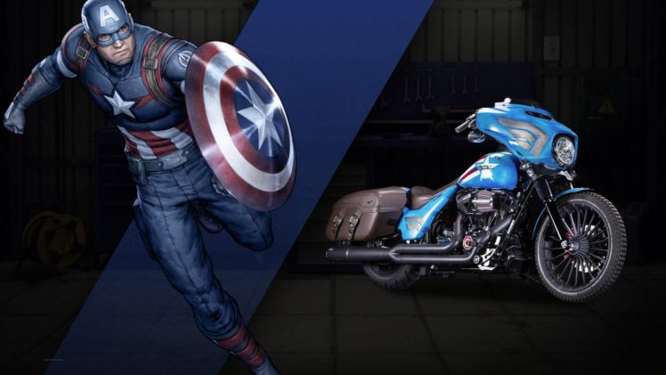 harley davidson, Turned, Marvel, Superheroes, Motorcycles, Concept, 2016 HD Wallpaper Desktop Background