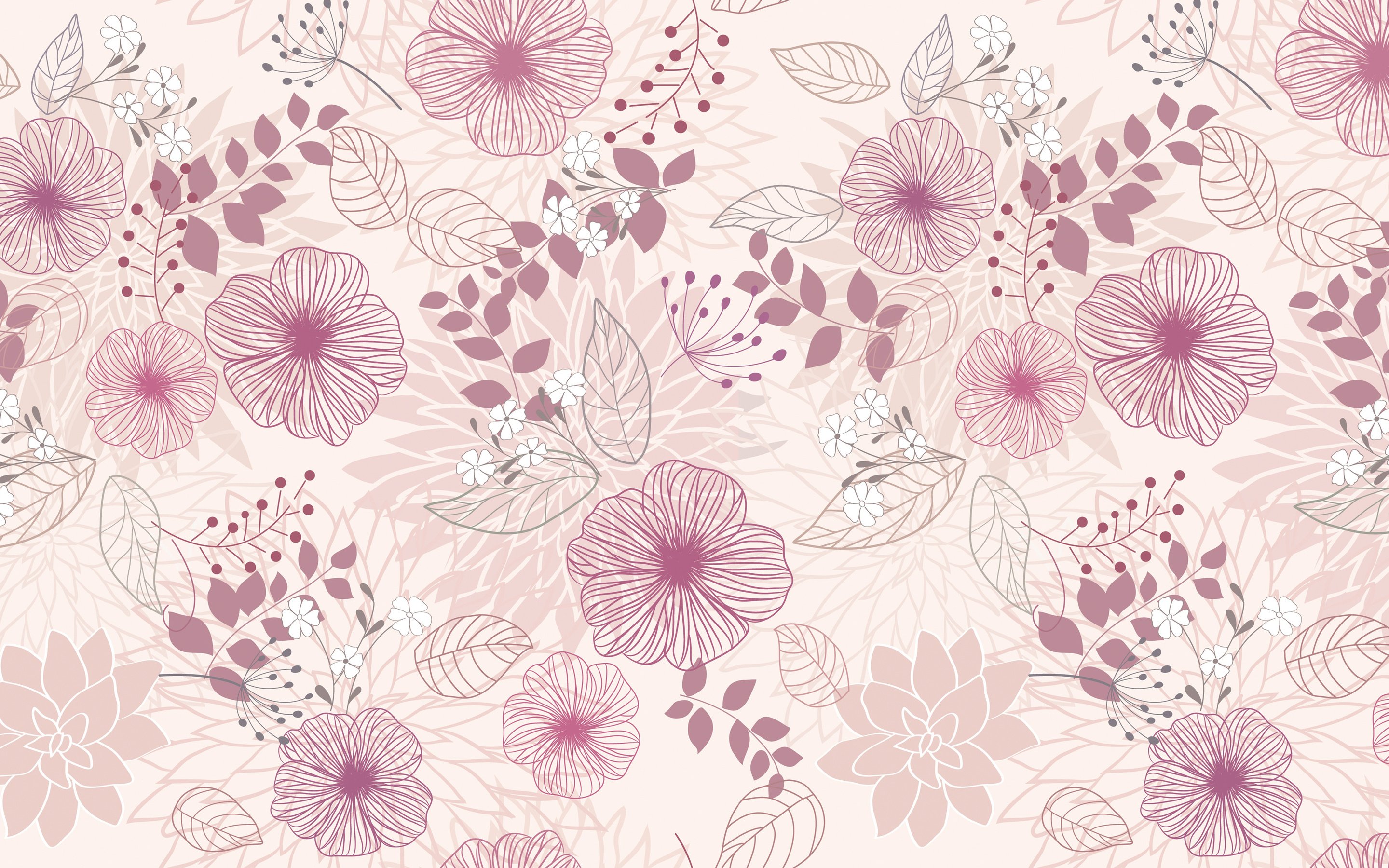 art, Pattern, Flower, Pink Wallpaper