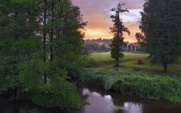 sweden, Stocks, River, Nature, Tree HD Wallpaper Desktop Background