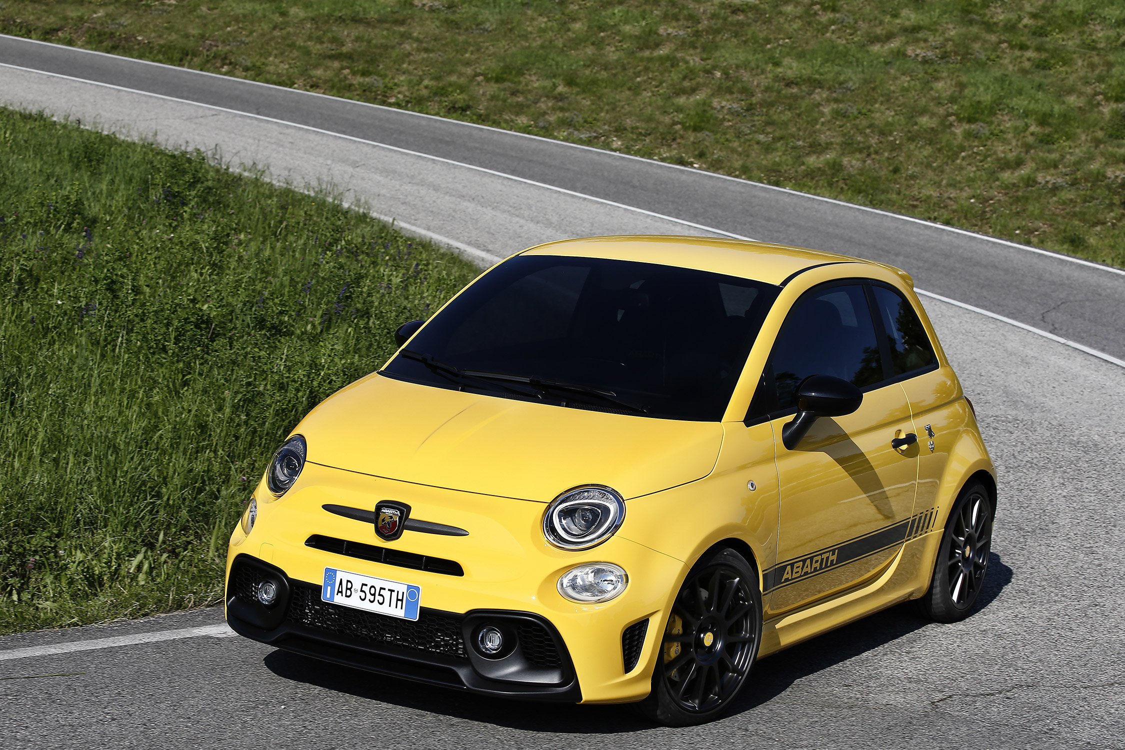 abarth, 595, Competizione, Fiat, 2016, Yellow Wallpaper