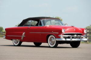 1953, Ford, Crestline, Sunliner, Convertible, Cars, Red, Classic