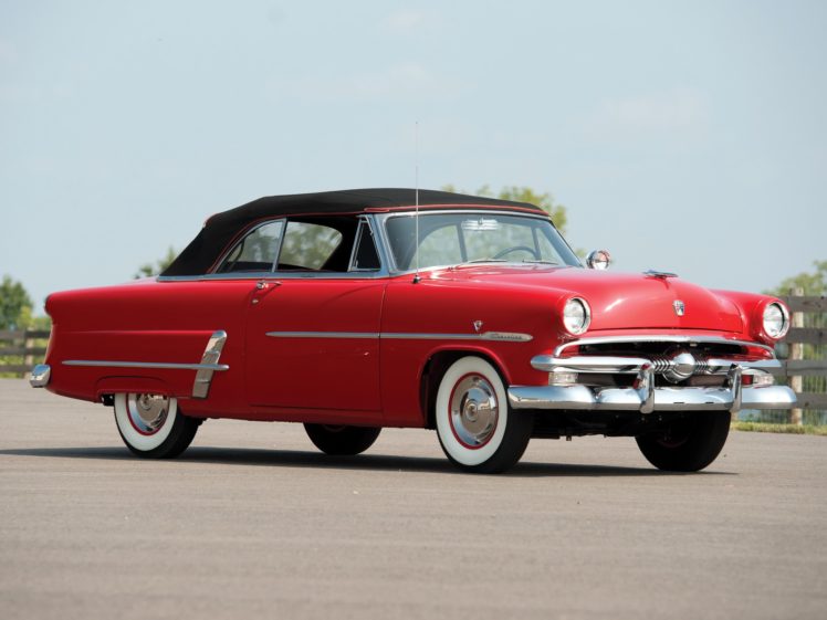 1953, Ford, Crestline, Sunliner, Convertible, Cars, Red, Classic HD Wallpaper Desktop Background