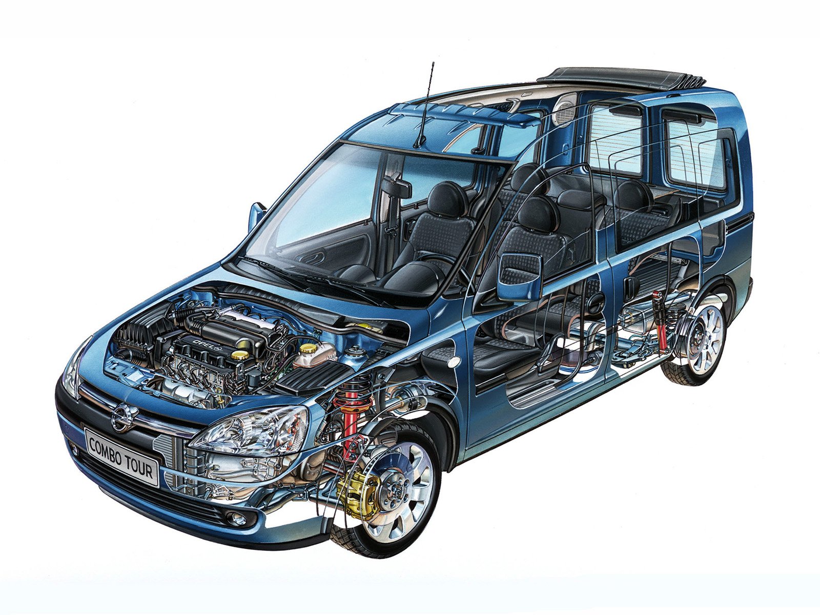 opel, Combo, Tour,  c , Cars, Cutaway, 2001 Wallpaper