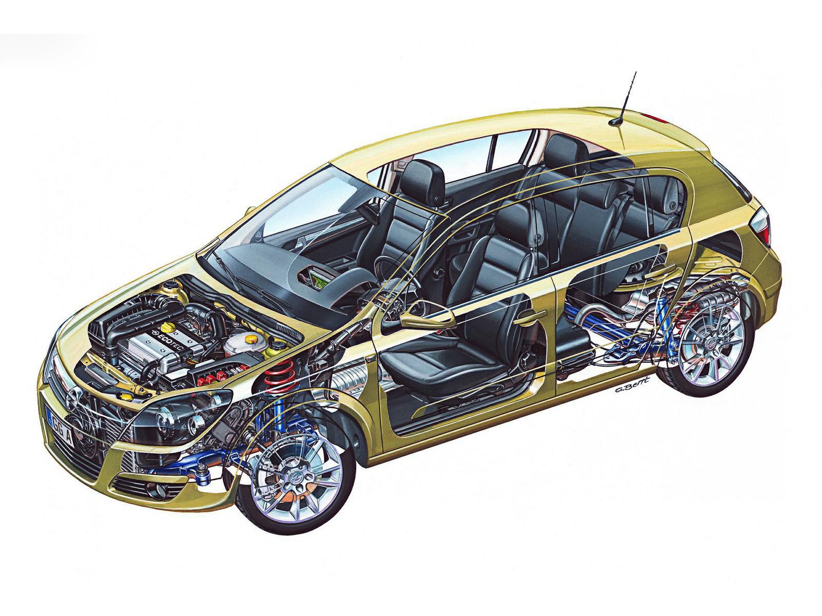 opel, Astra, Hatchback, Cars, Cutaway, 2004 Wallpaper